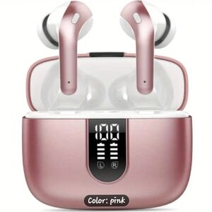 NEW Pink Wireless Earbuds with Charging Case